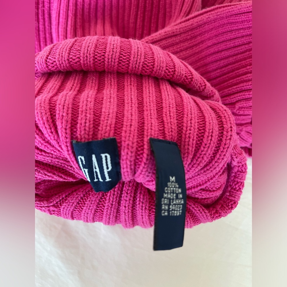 Fuchsia Pink Ribbed Gap Sweater - Picture 3 of 6